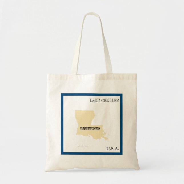 Bolsa tote - Mapa del estado de Luisiana con ciuda (Frente)