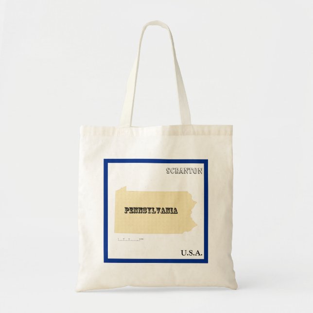 Bolsa tote - Mapa del estado de Pensilvania con ci (Frente)