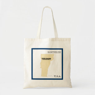 Bolsa tote - Mapa del estado de Vermont con ciudad