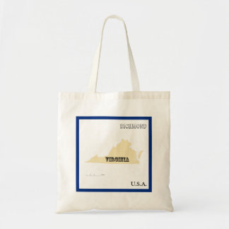 Bolsa tote - Mapa del estado de Virginia con ciuda