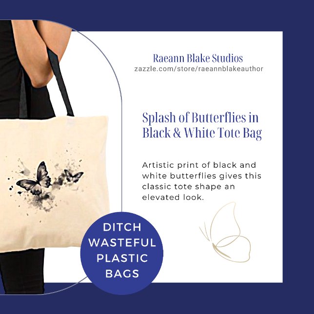 Bolsa Tote Mariposas en Negro y Blanco (Subido por el creador)