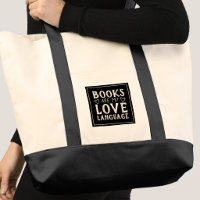 Bolsa Tote Mi Idioma del Amor son Libros Divertido