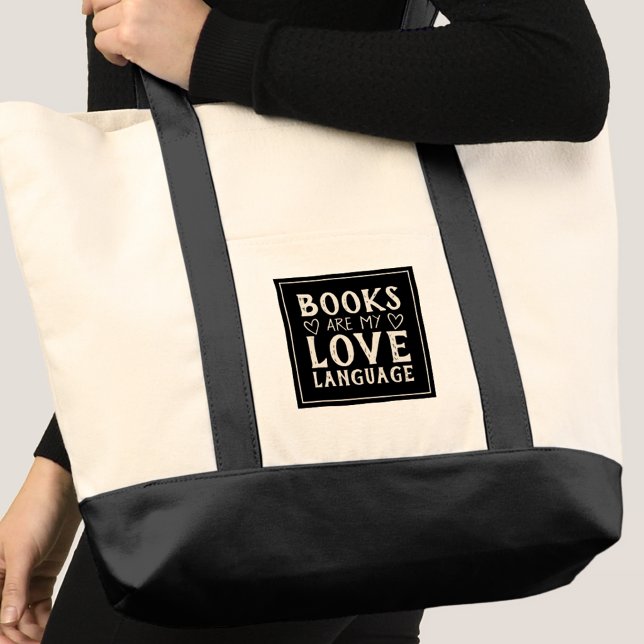Bolsa Tote Mi Idioma del Amor son Libros Divertido (Subido por el creador)