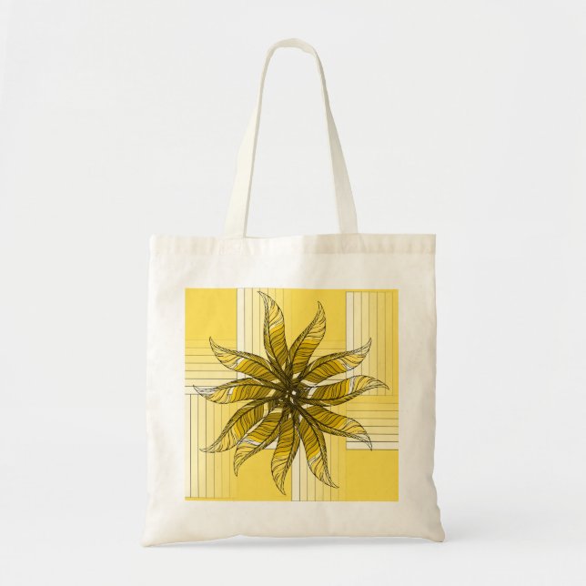 Bolsa tote - Molinete de pluma en amarillo (Frente)