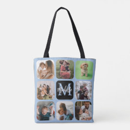 Bolsa Tote Monograma de Collage de fotos Keepsake 