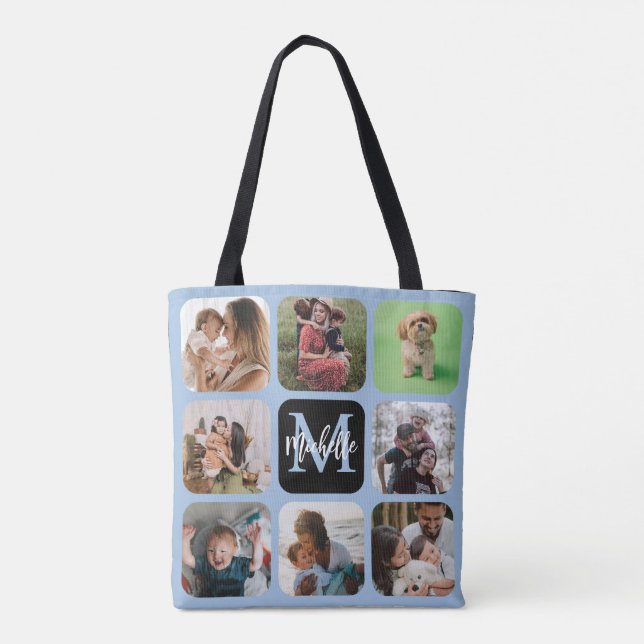 Bolsa Tote Monograma de Collage de fotos Keepsake  (Reverso)