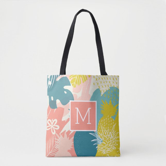 Bolsa Tote Monograma Tropical Hawaiano de Piña (Anverso)