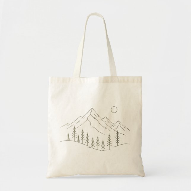 Bolsa Tote Montaña y Árboles (Frente)