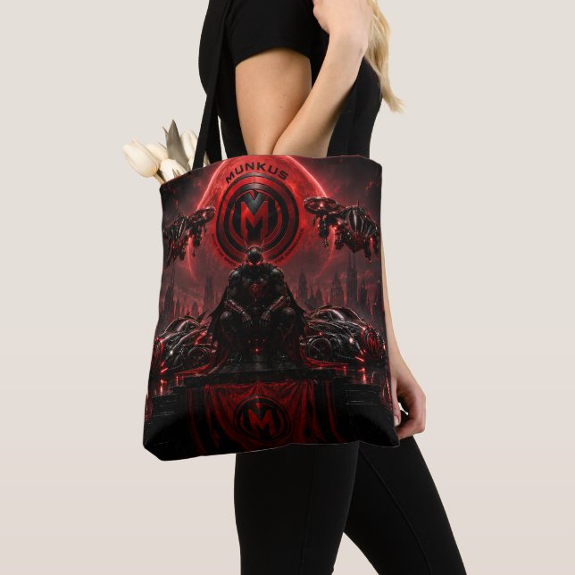 bolsa tote Moon carmesí de Munkus/liga de Reyes (Detalle)