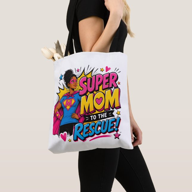 Bolsa Tote Multicultural Supermamá al Rescate (Detalle)