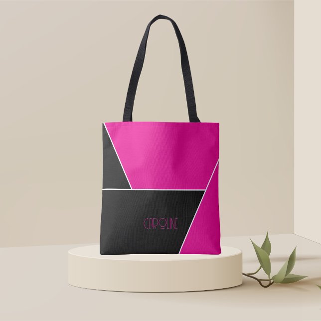 Bolsa tote negra elegante simple con patrón lindo  (Subido por el creador)