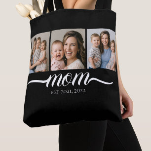 Bolsa Tote Negro con Letra de Mamá Establecida 3 F