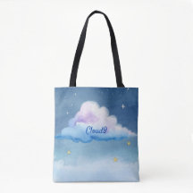 Bolsa Tote Nube9 Aquarela Soñadora Cielo Pastel