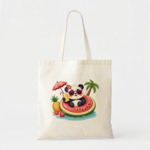 Bolsa Tote 🐼 Panda en Flotador de Kiwi Estilo Ver