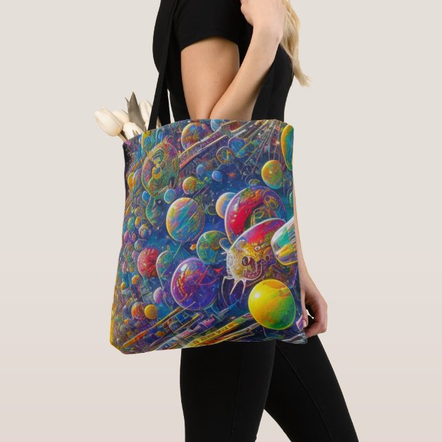 Bolsa tote para hombro Carrera Espacial (Detalle)