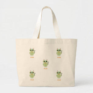 Bolsa tote patrón gato riqueza