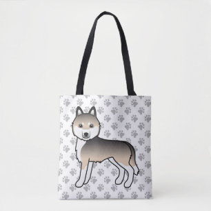 Bolsa Tote Perro Cartoon Husky Siberiano Sable & P