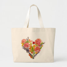 Bolsa tote personalizada con corazón de acuarela