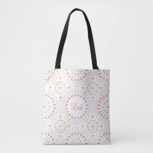 Bolsa tote personalizada con mandala floral de mel