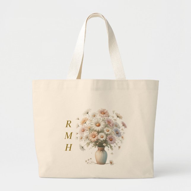 Bolsa tote personalizada de abril Daisy (Frente)