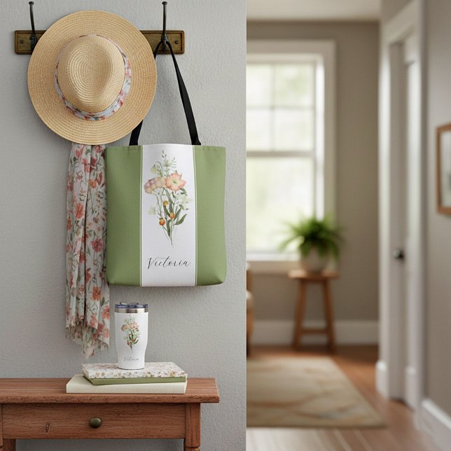 Bolsa tote personalizada de flores silvestres (Subido por el creador)