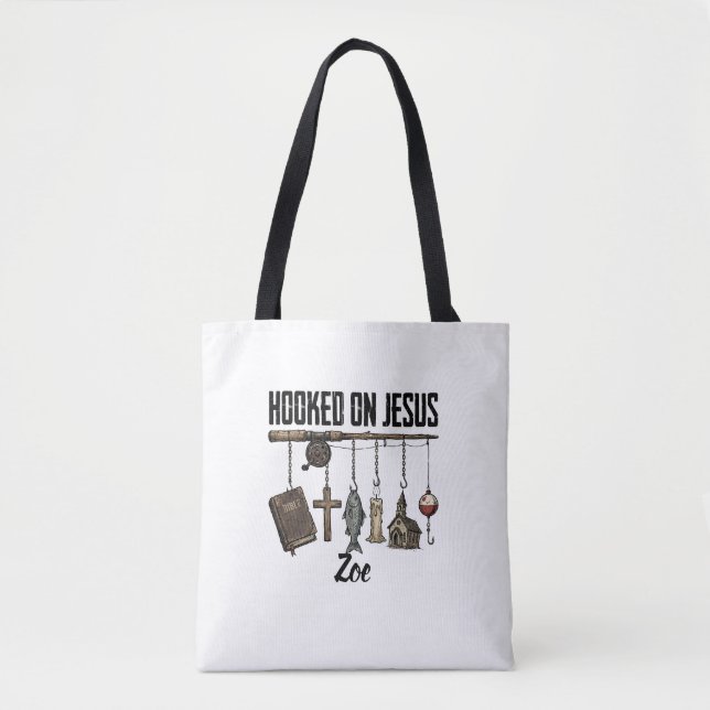 Bolsa tote personalizada Enganchado a Jesús (Anverso)