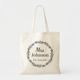 Bolsa Tote Personalizada Señora Corona Fecha de Bo