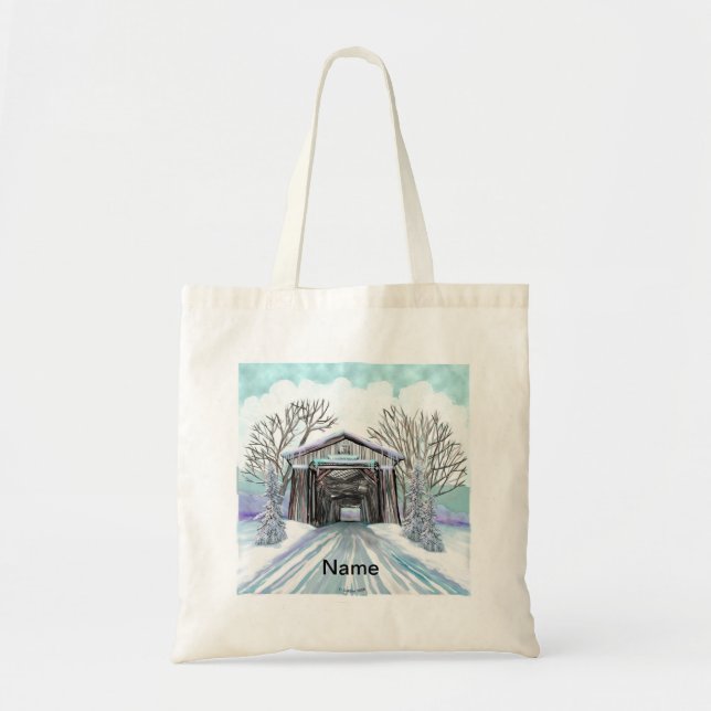 Bolsa Tote Puente Cubierto de Invierno (Frente)