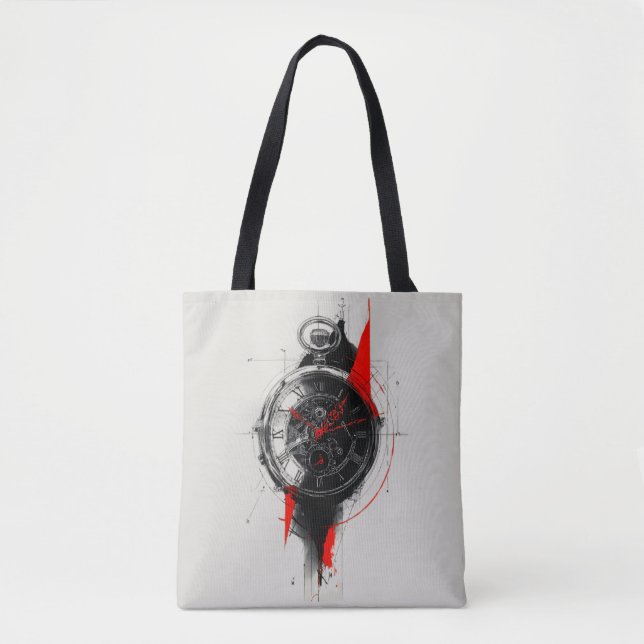 Bolsa Tote Reloj de Bolsillo Abstracto Trash Polka (Anverso)