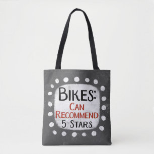 Bolsa Tote Reseña de Bicicletas 5 Estrellas