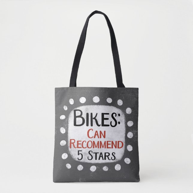 Bolsa Tote Reseña de Bicicletas 5 Estrellas (Anverso)