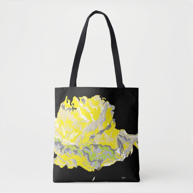 Bolsa Tote Rosa Amarilla en La Oscuridad (Anverso)