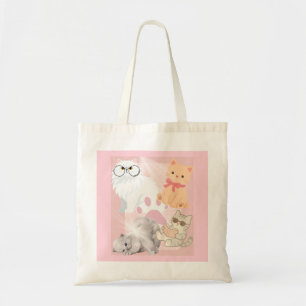 Bolsa tote rosa de gatos Kawaii lindos C diverti