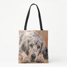 Bolsa Tote Setter Inglés | Retrato de Perro Blue B
