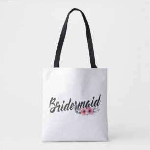 Bolsa Tote Simple Caligrafía de Boda Dama de Honor