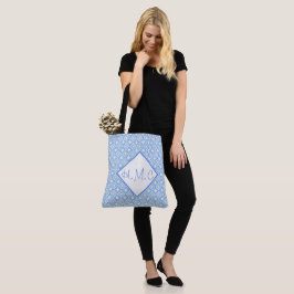 Bolsa Tote sobredimensionada con estampado azul y