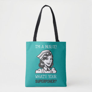 Bolsa Tote Soy Una Enfermera Superpoderosa Teal Re