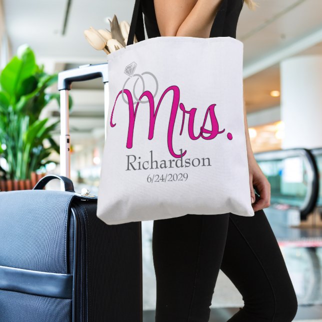 Bolsa Tote Sra. Recién Casada con Anillos de Boda (Subido por el creador)