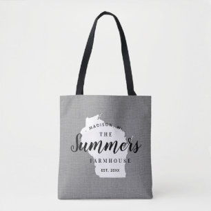 Bolsa Tote State Monogram de la familia Wisconsin