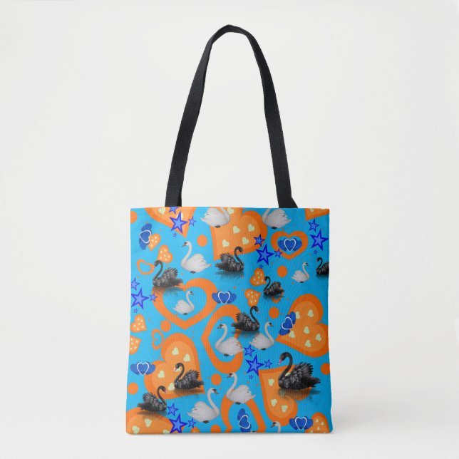 Bolsa Tote Swan Naranja Hearts (Anverso)