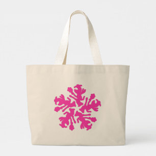 Bolsa tote, tema floral simple color rosa