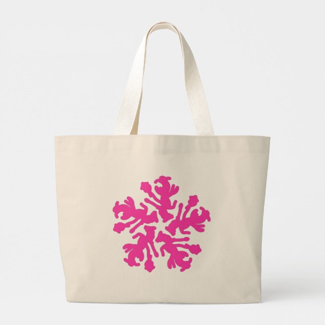 Bolsa tote, tema floral simple color rosa (Reverso)