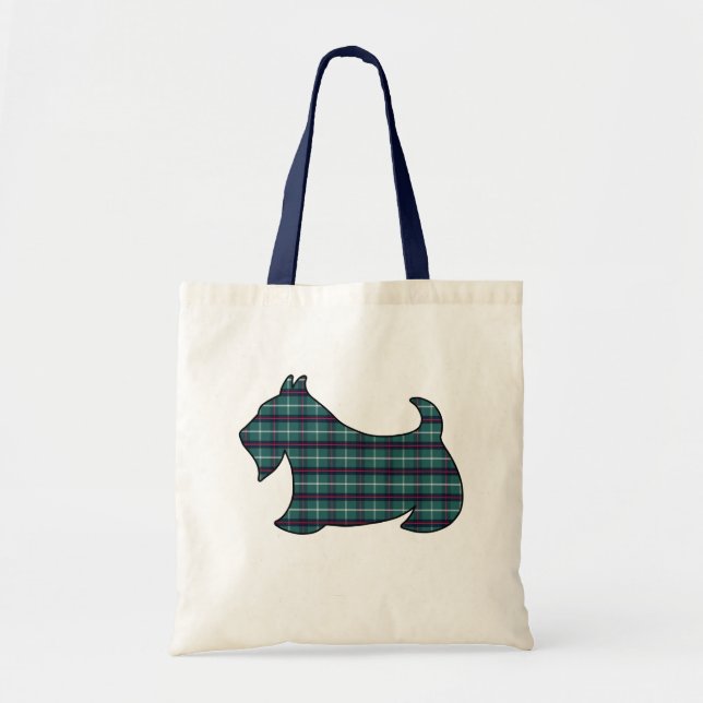 Bolsa Tote Terrier Escocés Cuadros Verdes (Frente)