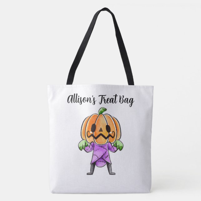 Bolsa Tote Trate de Calabaza Personalizada (Anverso)