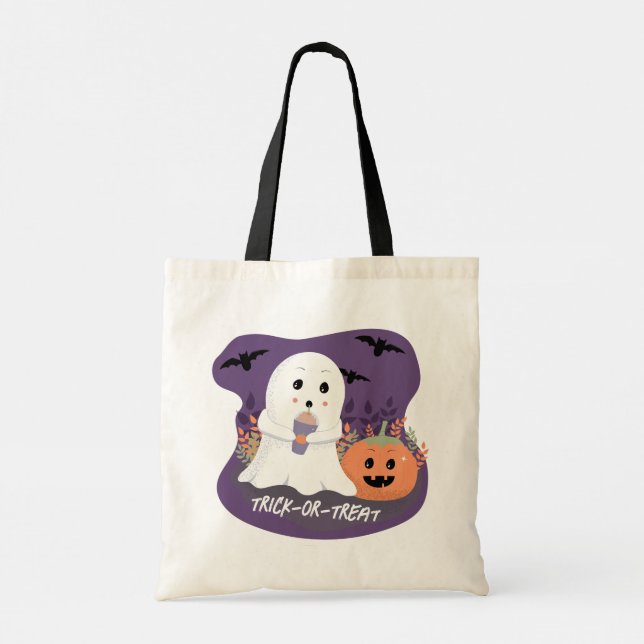 Bolsa Tote Trick-or-Trete de Fantasma de Halloween (Reverso)