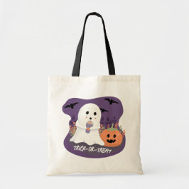 Bolsa Tote Trick-or-Trete de Fantasma de Halloween