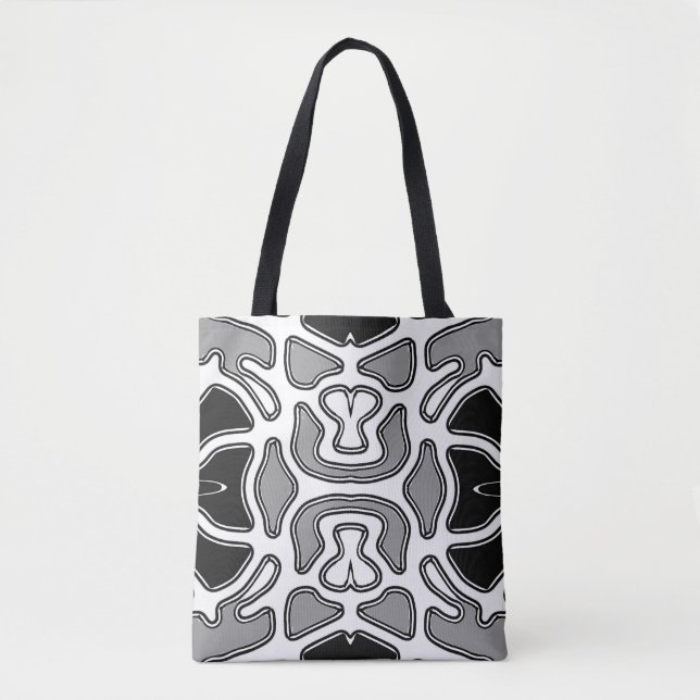 Bolsa Tote, un diseño clásico blanco y negro vibra (Anverso)