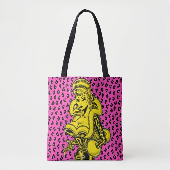 Bolsa tote Vana DeVinyl™/estampado de leopardo (Anverso)
