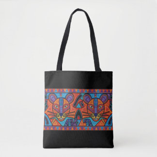 Bolsa tote Vibrante Espíritu Tribal Gatos – Huicho