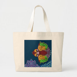 Bolsa Totebag Jumbo Arte de Pescado Abstracto con